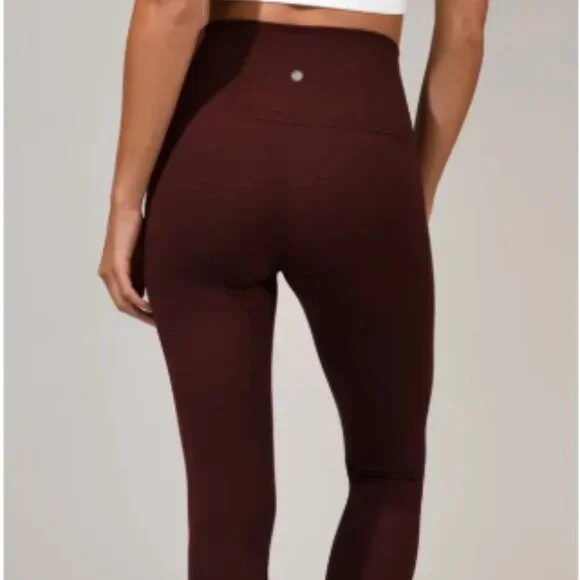 Yogalicious Lux Purple Hi-Rise Elastic Free Waistband Yoga Pants Leggings Sz M - Picture 3 of 11